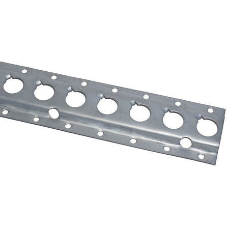 1806 Heavy-Duty Load Restraint Track, featuring a metal strip with multiple holes, designed for versatile mounting in vans and smaller trucks.