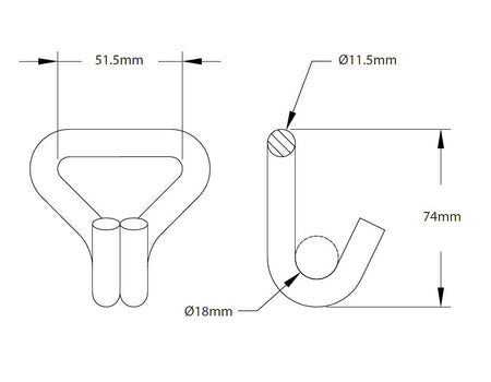 180 Pieces 50mm 5000kg ERGO Ratchet Strap Claw Hooks - 10 METRES (1 Pallet) - ukratchetstraps.com