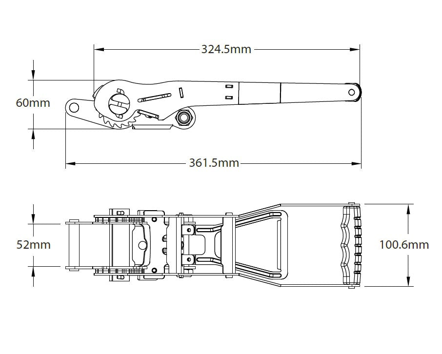 50mm 5000kg ERGO Ratchet Strap Claw Hooks - 8 METRE - ukratchetstraps.com